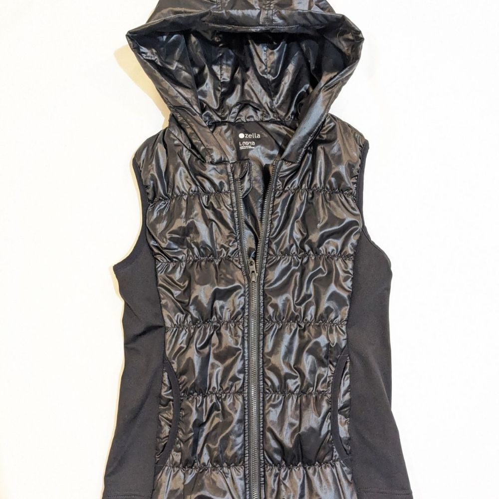 Zella Girls Black Polyester Puffer Vest Girls Large Size 10/12